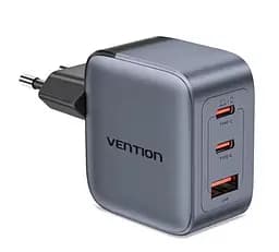 Зарядний пристрій Vention 70W GaN FEX 1U+2C чорний євровилка