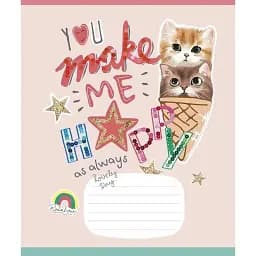 Зошит учнівський Школярик I love you 012-3295K-3 в клітинку 12 аркушів