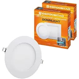 Светильник точечный врезной Євросвітло 3Вт круг LED-R-90-3 6400К 2 шт. (56825)
