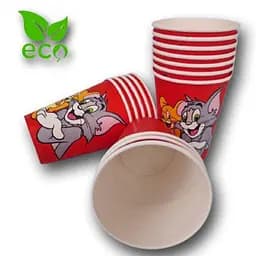 Одноразові паперові стакани з малюнком для напоїв "Tom and Jerry" об'ємом 400 мл 50 шт/уп.