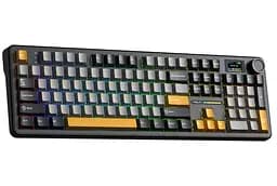 Клавиатура игровая механическая AULA F-108-Pro Wireless Gasket Keyboard Reaper switch, 2.4G, BT, Black - мініатюра 3