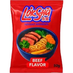 Вермішель швидкого приготування LokSha зі смаком яловичини 50 г