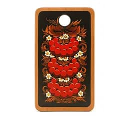 Дошка кухонна обробна дерев'яна розписна "Хохлома №2 29.5х16 см, Kitchette 87819