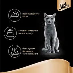Вологий корм для котів Sheba cig Pou, з яловичиною в соусі, 85 г - мініатюра 5