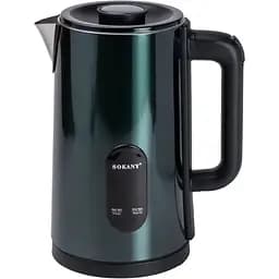 Электрочайник с вращением на 360° Sokany SK-09019 дисковый бесшумный 3л 2000Вт Малахит
