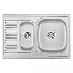 Кухонна мийка 780x500x180 мм + сифон Wezer 7850(08) Satin, Satin