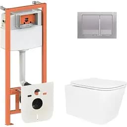 Набір Q-tap Nest 4 в 1 підвісний унітаз Crow Ultra Quiet 520x360x290 + комплект інсталяції QT05335172W48205