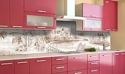 Кухонний фартух Турецький Урожай вінілова наклейка для кухні Архітектура замок Бежевий Happy Pocket Z181373 - мініатюра 2