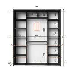 Шафа-купе Idea серія 3 200 x 60 x 240 см Антрацит - мініатюра 2