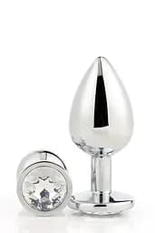 Анальная пробка Gleaming Love Silver Plug Medium 8.3 см (прозрачный)