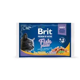 Влажный корм для кошек Brit Premium Cat Fish Plate pouches 0.4 кг (ассорты из 2 вкусов Рыбная тарелка)