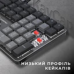Клавіатура GamePro Red Swich Low Profile USB Dark Gray дротова (MK145R) - мініатюра 9
