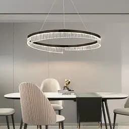 Черная подвесная люстра с кольцевым дизайном Ø 80 см Ст. MJ301-800 BK | Line F