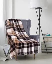 Плед вовняний Vladi Ельф 200х220 біло-бежево-коричневий 2