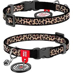 Ошейник для кошек Waudog Nylon Леопард с QR паспортом XS 20-30x1 см
