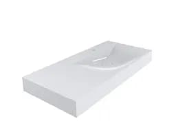Раковина Miraggio Viola 1000 глянсовий з литого мармуру 1000x460x122 0000622, Білий - мініатюра 4