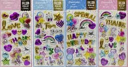 Наклейка объемная Поздравления-сыпучки блестки, 4 шт.