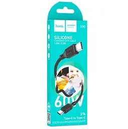 Кабель Hoco X90 Cool 60W silicone charging data cable for Type-C to Type-C Чорний - мініатюра 2