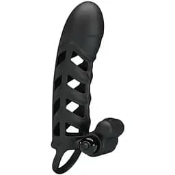 Насадка на пеніс з вібрацією Pretty Love Penis Sleeve II 15.8 см чорний