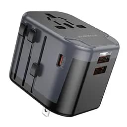 Сетевое зарядное устройство для Borofone BAC13 Leader 3-port PD20W(1C2A) universal conversion charger черный