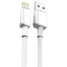 Кабель XO NB249 5A PVC Shiny Colorful Lightning Data Cable білі