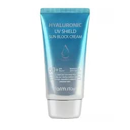 Сонцезахисний крем SPF50+ PA+++ HYALURONIC UV SHIELD SUN BLOCK CREAM Farmstay 70 мл