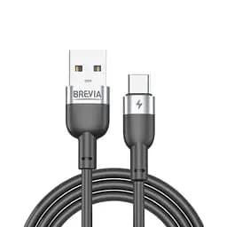Кабель Brevia USB to Type-C 2,4A  1,2 м, черный ZIP (52120BUCZ1)
