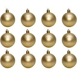 Набір ялинкових куль Linhai 12 шт D6 см шампань матовий пластик (892043)