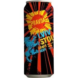 Пиво Правда Lviv Stout, темное, нефильтрованное, 6%, ж/б, 0,33 л (912530)