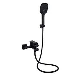 Смеситель для ванны Qtap Gemini (c душевым гарнитуром) QTGEM259BLM45682 Black matt Черный матовый