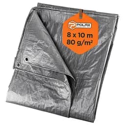 Тент тарпауліновий Polax 8 x 10 м, 80 гр/м2, з вушками, двостороння ламінація (70-115) - мініатюра 4