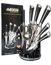 Найлучший набор качественных ножей для кухни Benson 8в1 из нержавеющей стали на вращающейся подставке