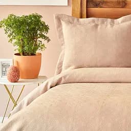 Покривало з наволочкою Karaca Home - Back To Basic pudra 160x240 полуторний - мініатюра 2