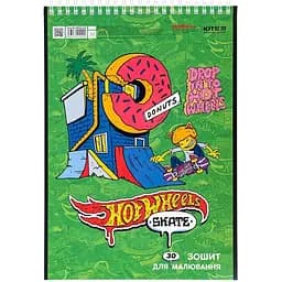 Тетрадь для рисования Kite Hot Wheels А4 30 листов зеленая (HW24-243) 