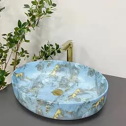 Умивальник VBI Udine marble blue matt накладний VBI-012103, Синий