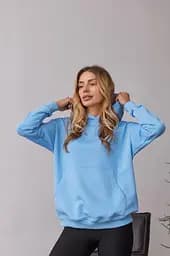 Вільний худі для майбутніх мам тринитка без начосу Chelm L-XL (46-48) Lullababe Блакитний - мініатюра 5