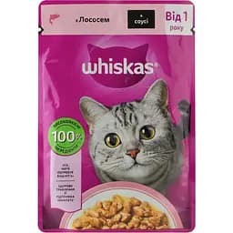 Вологий корм для котів Whiskas з лососем у соусі 85 г