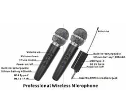 Портативная колонка BIG PREDATOR-XR12 75W, USM/MP3/FM/Bluetooth + 2 микрофона караоке - мініатюра 3