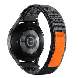 Ремінець для Samsung Galaxy Watch 5 Pro 45mm - чорно-жовтогарячий Watchbands NormalCloth ширина кріплення 20мм нейлоновий (W21-2WB37687133) - мініатюра 2