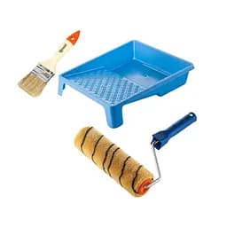 Валик "Премиум" 250х48 мм с ручкой, ванночка и кисточка "Стандарт" Polax (770-254)