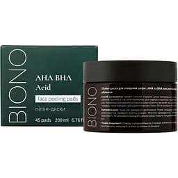 Пілінг-диски для обличчя Biono з АНА та ВНА кислотами 45 шт.