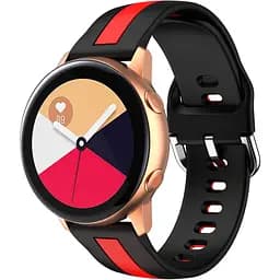 Ремінець D2 Normal для Samsung Galaxy Watch 3 41mm - чорно-червоний ширина кріплення 20мм силікон Watchbands (W37-3WB35563554)