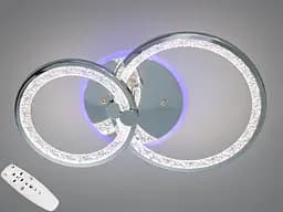Стильна стельова LED-люстра для спальні Diasha 8180/2HR, хром, 55 W, 33x53 см, підсвітка - мініатюра 2