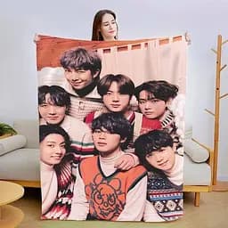 Плюшевий плед новорічний Зимовий BTS 3D 160х200 см