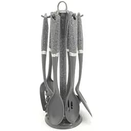 Набір кухонного приладдя A-plus 1403 на підставці з нейлону 7 предметів Сірий