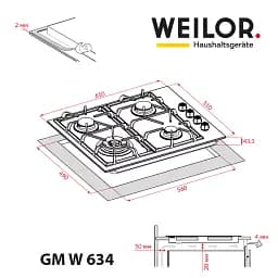 Поверхня газова на металі Weilor GM W 634 WH - мініатюра 12