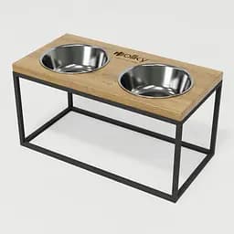 Hollky Base L — миски на підставці для середніх і великих собак (2 × 0,95 л, висота 20 см) - мініатюра 2