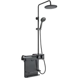 Душова система зовнішнього монтажу Nett для душу з полицею графіт SGr-33, Графіт