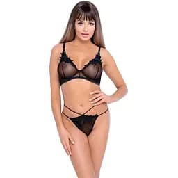 Комплект белья Cottelli Lingerie Bra and Rio L черный