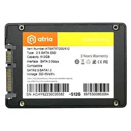 Накопитель SSD ATRIA Sata 2.5 256GB XT200 G2 SATA 3.0 ATSATXT200/256 240 250 (ATSATXT200/256)